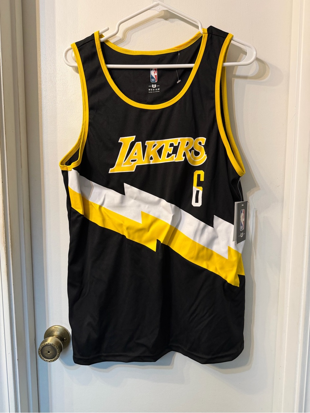 NBA Lakers Black, Yellow & White Tank Jersey - Number 6